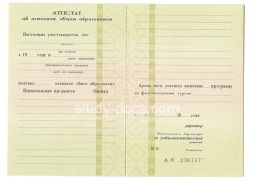 Аттестат за 9 класс 1995-2006 в Камышине